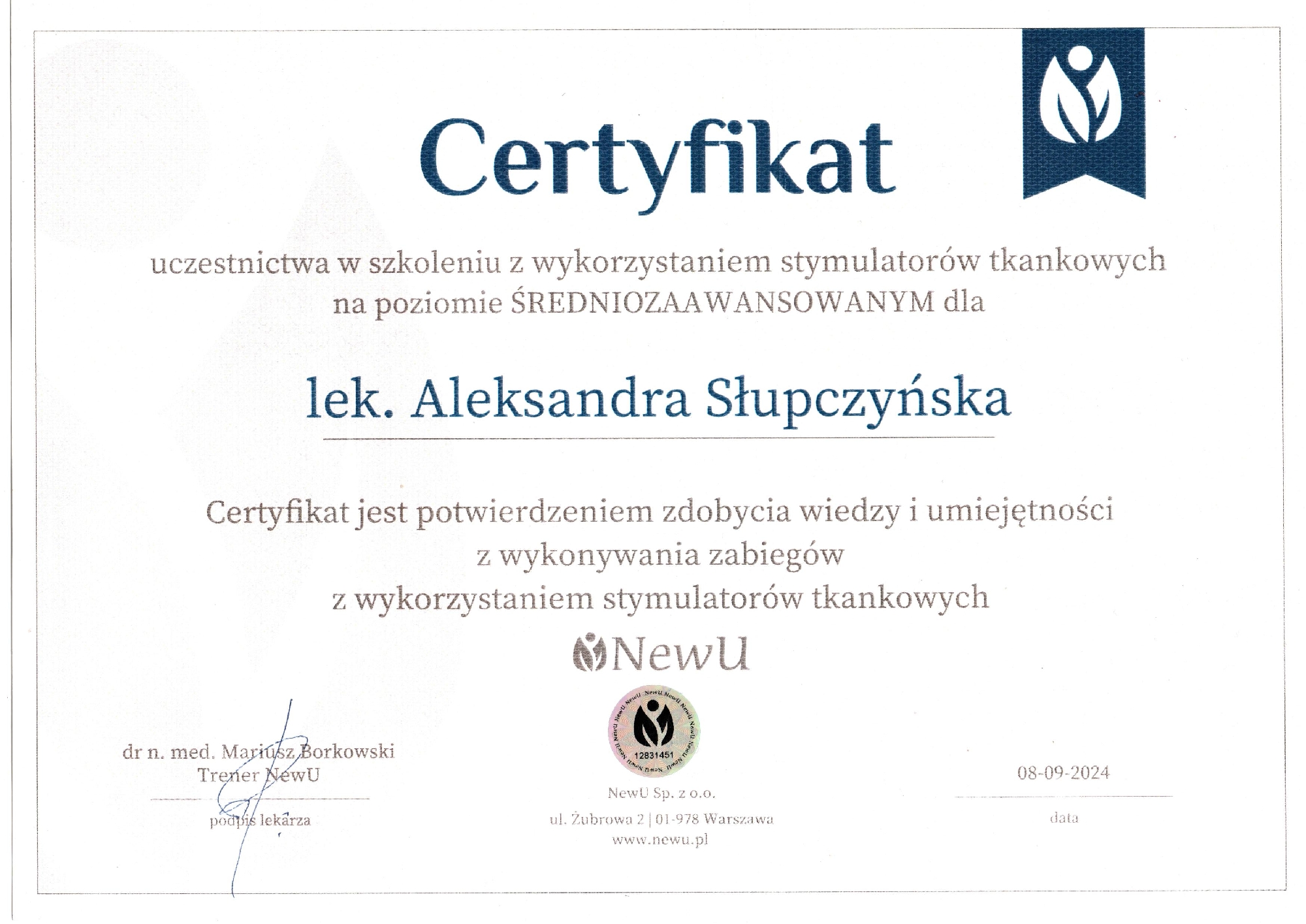 Certyfikat 2